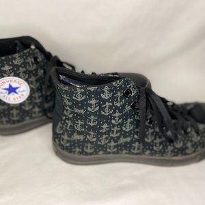 Converse Sailor Jerry High Top Black Canvas Shoes with Anchors Size 10 M’s 12 W’